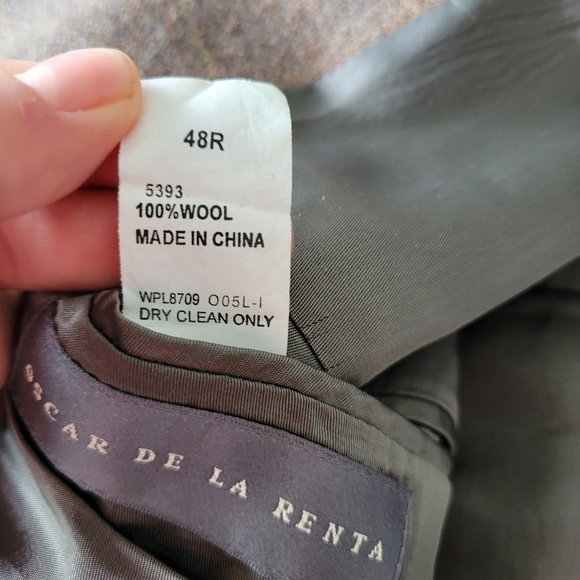 Vintage Oscar De La Renta Soft Brown Wool Tweed Suit Jacket Size 48R - Picture 4 of 7